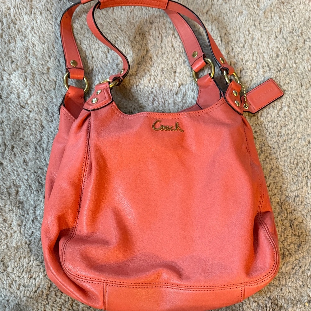 Coach Coral Leather Shoulder Bag